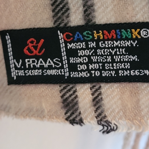 VFRASS CASHMINK  Unisex Blk,White, Red,Beige Fringed Scarf - Picture 4 of 6